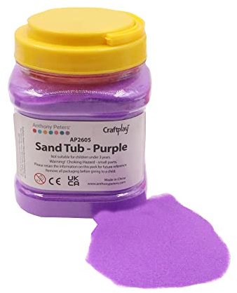 Craftplay Arena de colores, arte de arena, bote de 1 kg, arena que fluye libremente, color morado