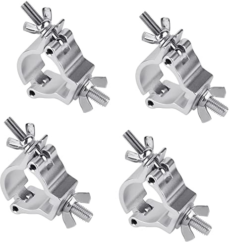 DBREAKS 38-40 mm 4er Traversen Klammern Clamps Truss -TÜV Geprüfte, Silber | Schnellschnalle Bühnenbeleuchtungsklemme, Haken Klemme, Zubehör für bewegliche Bühnenlichter, 100KG Ladekapazität