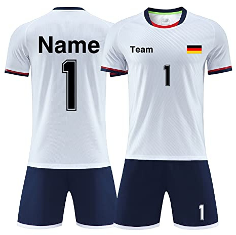 LAIFU Personalisierte Fußballtrikots T-Shirt Shorts Jeder Name Nummer Team Logo - Fußballtrikot Kinder Erwachsener Benutzerdefiniert Trikot
