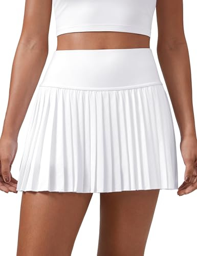 CRZ YOGA Cintura Alta Falda Plisada de Tenis | Forro Corto Incorporado con Bolsillos, De Secado Rápido, Casual, Mini, para Mujer