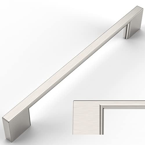 Amerdeco 5 Stück Möbelgriffe Gebürsteter Nickel, 160mm Lochabstand, Aluminiumlegierung Schubladengriffe & Schrankgriffe für Küchenschränke & Kleiderschränke UK0035