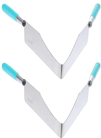DELURA 2Pcs Cake Slicer Cutter, Stainless Steel Cake Knife Slicer Cutter Server, Pie Knife Cake Lifter Tools for Cakes, Pie, Desserts and Pizza /505
