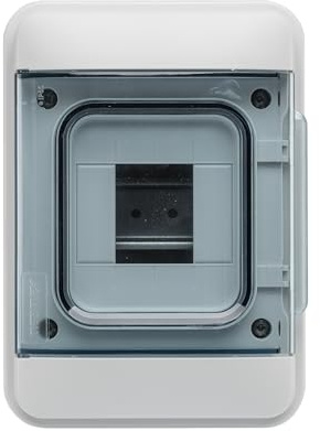 DEBFLEX - Coffret Electrique Etanche + Bornier à Vis - Tableau Electrique 4 Modules - IP65/IK07 - Idéal Extérieur/Piscine/Jardin - Pose en Saillie - Gris