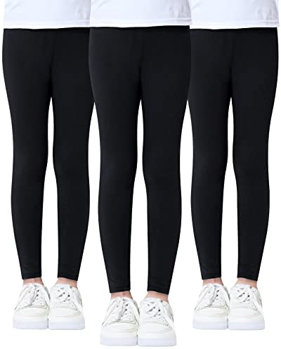 Domee Legging Long Pantalon Sport Coton Fille Lot de 3