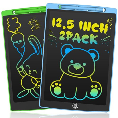 HAPPYMATE LCD Writing Tablet for Kids 12.5 Inch, Doodle Pad, Colorful Writing Board, LCD Drawing Board Erasable,Toys for Kids, Birthday Day Gifts for 3 4 5 6 7 8 Year Old Girls Boys, Blue (Blue+Green)