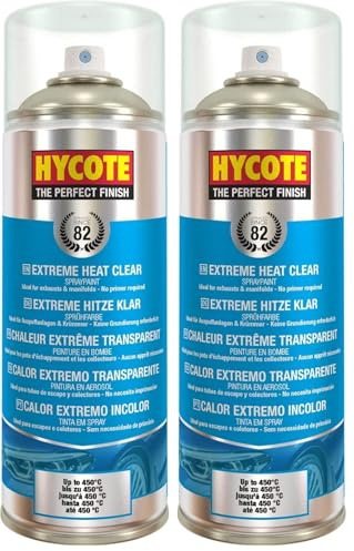 Hycote Fast Drying Extreme Heat Aerosol Car Spray Paint, Clear, 400 ml (Pack of 2)