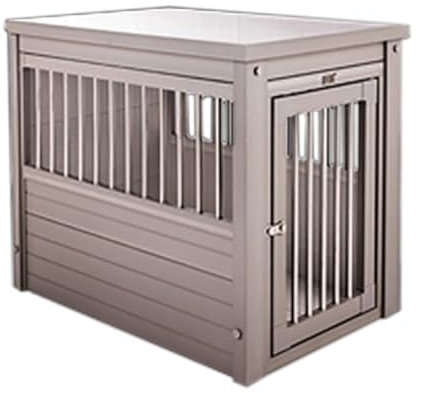 Hundebox Moderne Indoor Hundehütte für mittelgroße Hunde Indoor Hundebox für kleine Hunde 2-in-1 Hundekäfig Nachttish mit Türriegel Hundebox für Mittelgroße Kleine Hunde bis zu 40kg. ( Color : Gray ,