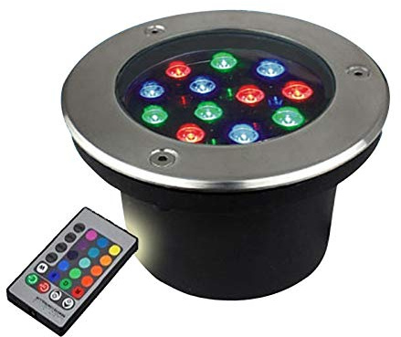 WZYJLyds Einbaustrahler Unterwasser Pool Scheinwerfer Led RGB mit Fernbedienung Wasserdicht IP68 Rostfreier Stahl Zum Garten, Schwimmbad, Schwimmbad, Draussen(220V,6W)