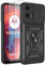 iCatchy Case for Motorola Moto E14 / G04 / G24 5G With 2 Screen Protector Camera Cover Shockproof Heavy-duty Military Rugged Ring Holder Kickstand for Motorola E14 / G04 / G24 Phone (Black)