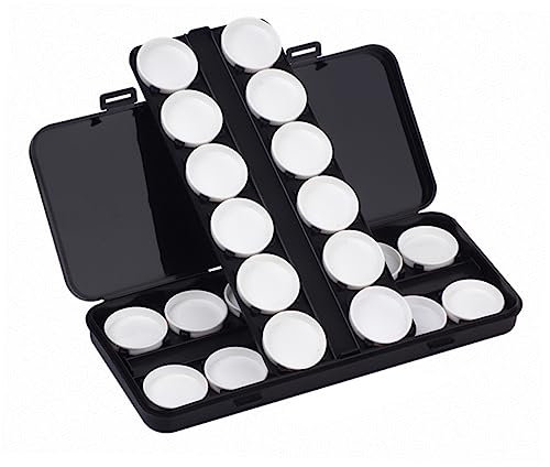 VILLFUL 24gitter Nageldesign Nailart-Palette Aus Abs Aquarellfarbpaletten Für Kunstfarbe Malpalette Mit Leicht Zu Tragen Verstauen