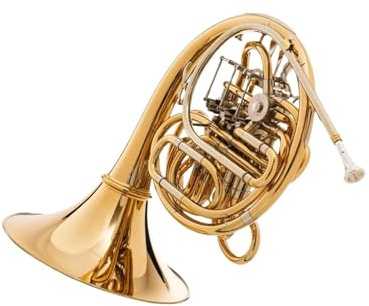 Professionelles Musikinstrument 4 Tonarten F/Bb Doppeltes Waldhorn Gelbmessing