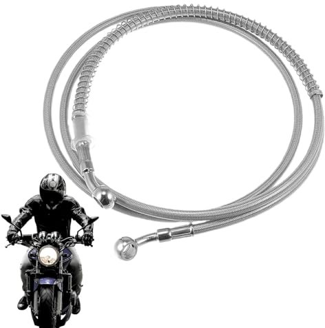 Missmisq Motorrad-Bremsleitungen,Motorrad-Kupplungsleitungen, 110 cm hydraulische Kupplungsleitungen für Motorräder, Edelstahl-Bremsschlauch-Ersatz, Stahl-Kupplungsrohr, robustes Bremskabel für