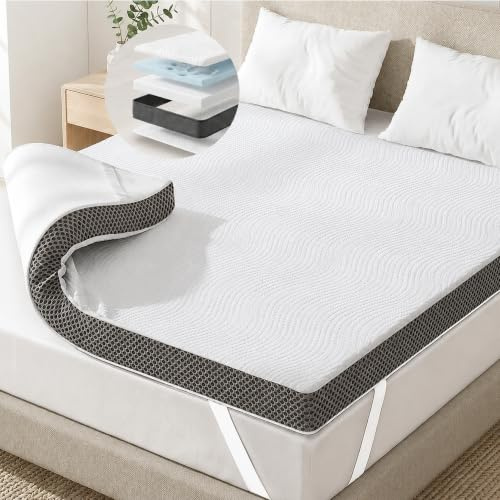 Degrees of Comfort Memory Foam Mattress Topper King Size, 5cm Thick Hypoallergenic Toppers with Airflow Mesh and Soft, Washable, Anti-Slip Cover for Back Pain and Silentnight Sleep, 150x200cm