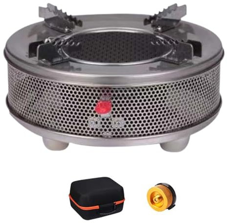Perfeclan Camping Gas Burner Mini Burner Multi Purpose Compact Kitchen Gadget Portable Cookware for Outdoor Activities Hiking Camping, Argent