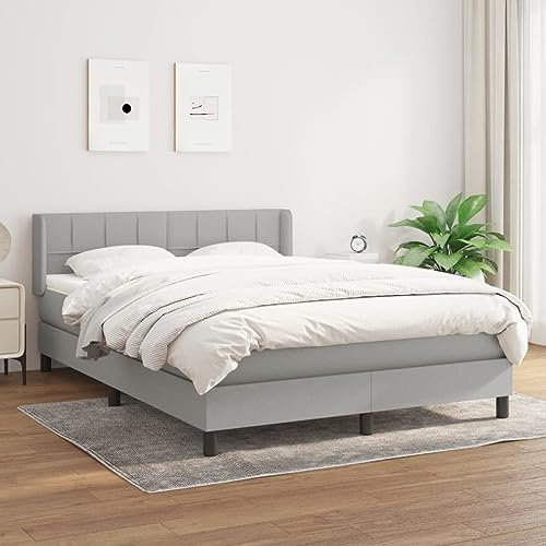 Juroupi Boxspringbett mit Matratze Betten Matratze Bett Mit Matratze Boxspringbett Mit Bettkasten Hellgrau 140x200 cm Stoff - 3129713