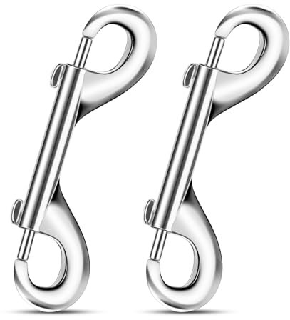 Qianyu 2 Pieces Double Ended Bolt Snap Hooks Zinc Alloy Double End Metal Diving Clips for Keychain Dog Leash Horse Home Pet Sling Linking Feed Water Buckets Garage Use Accessory