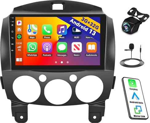 CAMECHO 2G+64G Android Wireless CarPlay Android Auto 9 Inch Touch Screen Bluetooth GPS Sat Nav Backup Camera WiFi Mirror Link