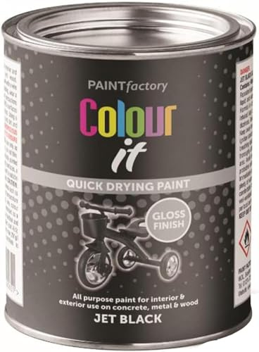 DUAYRA Jet Black Gloss Paint Tin 300ml | Fast Drying Formula | Gloss Finish Multi-Surface Paints | Durable Long Lasting Protection | For interior Exterior Use All Purpose | Concrete, Metal & Wood (2)