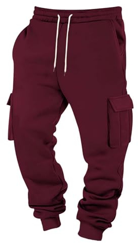 MOKBAY Pantaloni Tuta Cargo Uomo Pantaloni Lavoro Elasticizzati Leggeri Estivo Lunghi Tuta da Lavoro Uomo Palestra Eleganti Baggy Bianchi Abbigliamento Pantalone Cargo Articoli a Meno di 5 Euro XXL