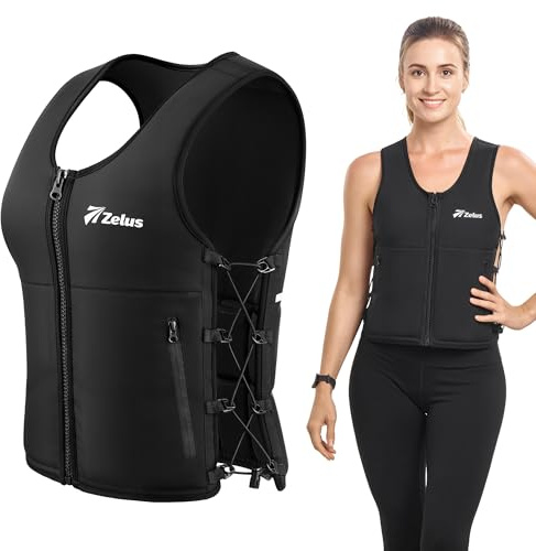 ZELUS Weighted Vest for Women, 4.5kg/6.9kg Z-Fit Weight Vest with Adjustable Soft Iron Weights, Women's Weight Vest for Walking Strength Training, Workout Vest with Zippered Pockets Reflective Strip