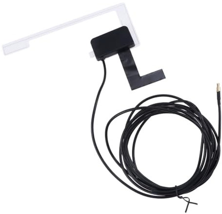 Lurrose Antenne Radio Numérique pour Voiture Antenne FM Montée sur Vitre Noire avec Amplificateur de Signal Intégré