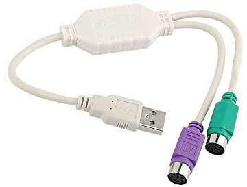 USB to PS/2 Adapter Cable - 6-Pin Male to Female Converter for Keyboard/Mouse/Scanner, Plug & Play Compatible with Windows/Mac/Linux