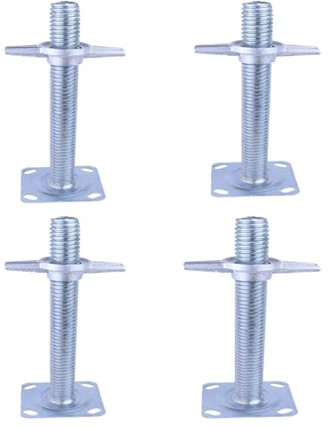 ZMTGLTG Gambe for Ponteggi Regolabili Martinetti A Vite in Acciaio con Un Intervallo di Altezza di 300 Mm for Livellare Terreni Irregolari Confezione da 4