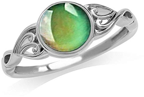 Yzdysg Bagues de couleur de cœur, changement d'humeur, émotion, température, anneaux en forme de cœur, pendentif collier bijoux pour amant