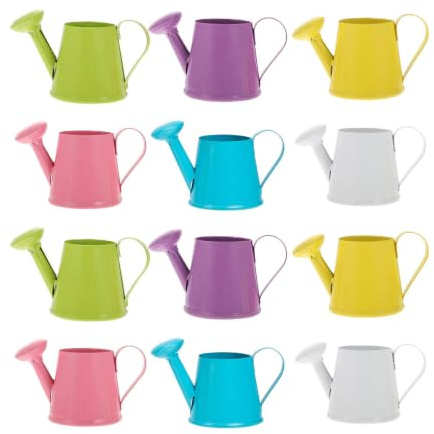 Mini Arrosoirs en Fer 12 Pièces, Format Compact, Finition Soignée | Prise Facile, Surface Lisse, Décor Domestique, Micro-Aménagement Paysager, pour Activités Pédagogiques