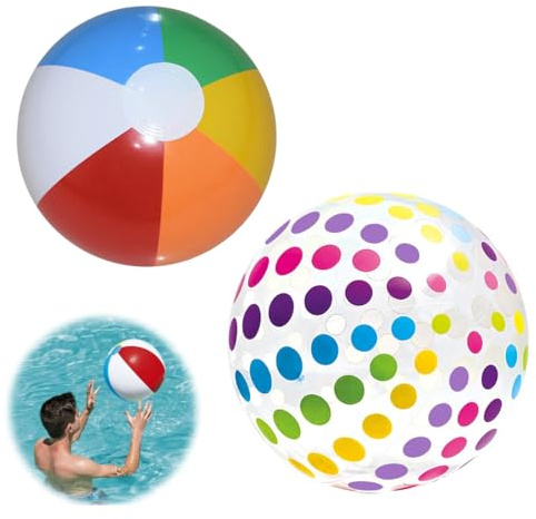 GXGM Pallone da Spiaggia, 2 Pezzi40cm Pallone Gonfiabile, Palla Gonfiabile Giochi D'acqua per Bambini Adulti Spiagge, Feste in Piscina