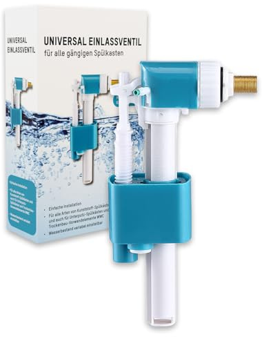 sanicomfort Universal Füllventil für WC-Spülkasten, Schwimmerventil Einlassventil mit Messing-Gewinde G3/8, Wasserstand einstellbar, für Aufputz- & Unterputz-Spülkästen