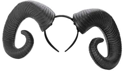 Zanthicia Halloween Headband Hair Band Hair Accessories with RAM Horns for Women Men Party Hairband Prop