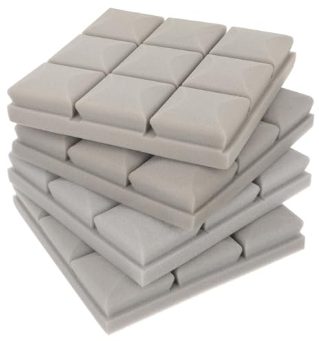 CONGARTENO 4pcs Acoustic Foam Panels Soundproofing Material Grey Fire-resistant Sound Absorbing Cotton for Home Recording Studios Office Theaters Noise Reduction