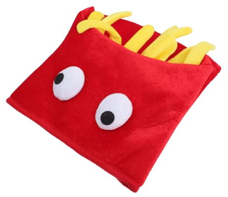 LALADEFIEE Cappello Novità a Forma di Patatine Fritte Morbido, Copricapo da Costume Cosplay per Adulti, Accessorio per Feste di Carnevale, Halloween e Foto Divertenti