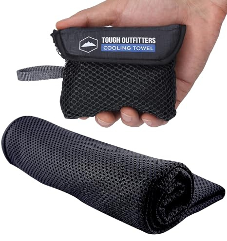 Tough Outdoors Serviettes rafraîchissantes – Serviettes pour Le Cou et Le Visage pour la Chaleur Estivale – Refroidissement Rapide pour la Salle de Sport, la Course, Le Golf, Le Yoga et Le Sport.