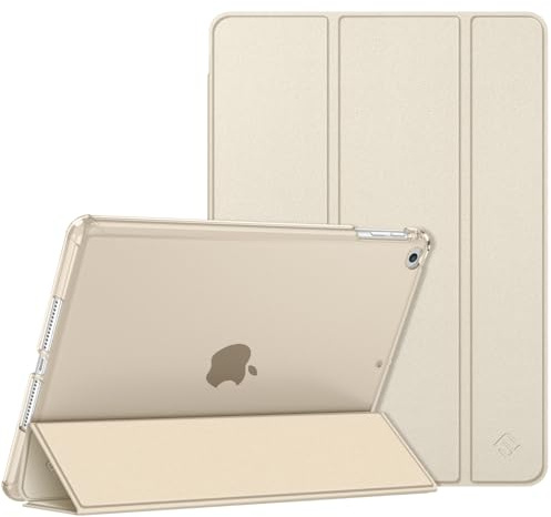 Fintie Hülle für iPad Air 2 (2014 Modell) / iPad Air (2013 Modell) - Ultradünne Superleicht Schutzhülle mit Transparenter Rückseite Abdeckung mit Auto Schlaf/Wach Funktion, Champagner Gold