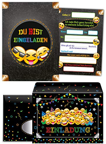 Junaversum 12 Einladungskarten incl. 12 Umschläge zum Kindergeburtstag Mädchen Jungen Jungs/Einladungen zum Geburtstag
