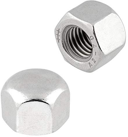 Hutmuttern Sechskant M12 niedrige Form DIN 917 Edelstahlmuttern A2 V2A Sechskantmuttern Kappenmuttern M12 50 Stück