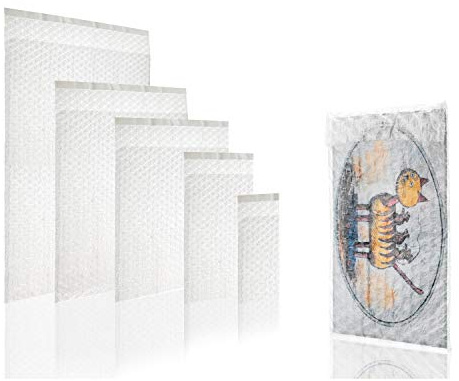 WPTrading - 100 Stück Luftpolsterbeutel 100 x 150 mm (100my) Transparent selbstklebend - Luftpolsterumschläge aus 3-lagiger Luftpolsterfolie für Gläser, Bücher & CDs - Versandbeutel für Warensendung