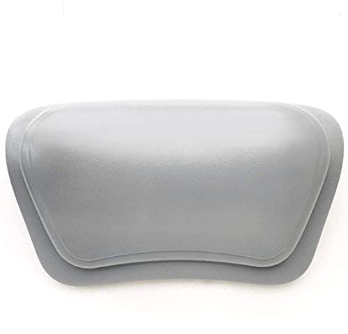 Zfuwer - Cuscino per vasca da bagno con vasca idromassaggio, supporto per poggiatesta e collo, adatto per vasca da bagno quadrata (grigio)