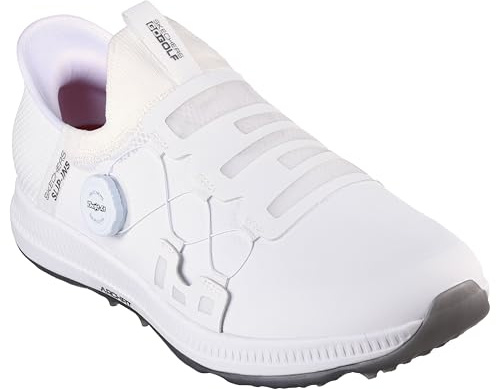 Skechers Go Elite 5 Arch Fit Waterproof Slip in Golf Shoe, Zapatillas Hombre, Blanco Opulento Jardín, 42 EU