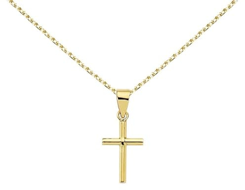 Collier - Médaille Croix Or 18 Carats 750/000 Jaune - Chaine Dorée