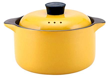 Terrakotta Kochtopf Suppe Auflaufheiatsistankeramik, Haushaltsgesundheitssuppe Eintopf -Schmorpfanne, Runde Notstick -Gas -Safer -Auflauf Mit Deckel Orange (Color : A, Size : 2.5L)
