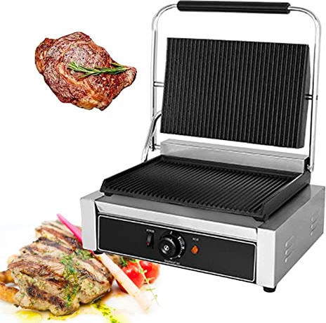 Large Electric Griddle Hot Cooking Plate, Commercial Stainless Steel Adjustable Countertop Hot Plate BBQ Grill, Heavy Duty Restaurant Nonstick Countertop Griddle for Home Barbecue,811E