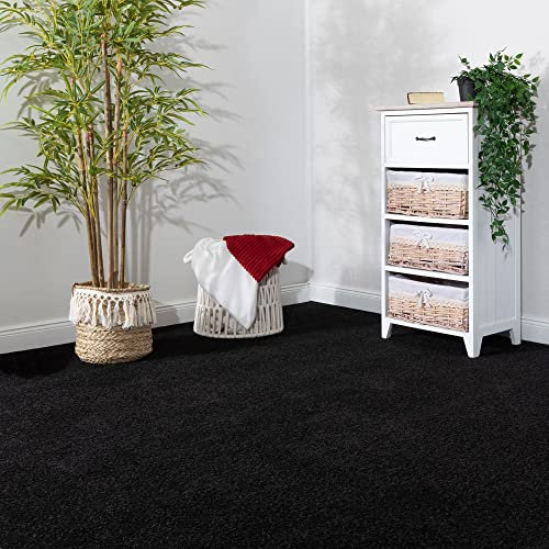Steffensmeier Teppichboden Ibiza | Auslegware | Kinderzimmer,Wohnzimmer,Schlafzimmer und Jugendzimmer | Schwarz, Größe: 300x300 cm