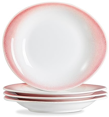 Set di 4 piatti ovali in ceramica da 24,1 cm per aperitivo, dessert, pasta, pizza, resistenti ai graffi, lavabili in lavastoviglie, forno a microonde e forno