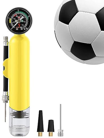Ristyur Luftpumpe für Bälle, kompaktes Manometer, Ballpumpe, Übungsballzubehör, Aufblasgeräte für Fußball, Basketball, Fußball, Volleyball, Wasserball