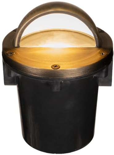VOLT 12V 3-in-1 Waterproof IP68 Outdoor in-Grade Light with Brass Beacon Top (Bronze) & 5W 2700K Warm White MR16 LED Bulb for Path, Garden, Deck, Yard or Pond Low Voltage Landscape Lighting