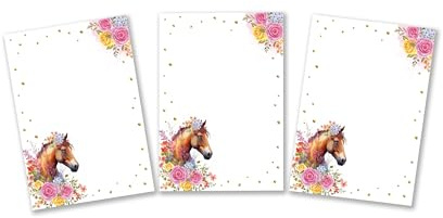 Minkocards 10 Mini-Notizblöcke Pferd Mitgebsel für Kindergeburtstag Gastgeschenke für Mädchen Mädchengeburtstag / A7-Format