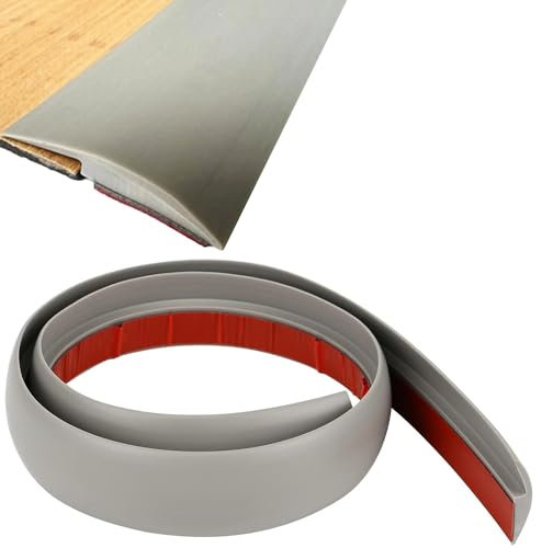 QMZDXH 2M PVC Selbstklebend Abdeckleiste Abschlussprofil übergangsleiste Boden&Teppich Laminat Übergangsschiene Leiste Schwellen Randstreifen Bodenprofil Für Übergänge von 1 bis 15 mm Dicke D,7-10mm